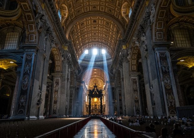 Inside, St. Peter's Basilica.